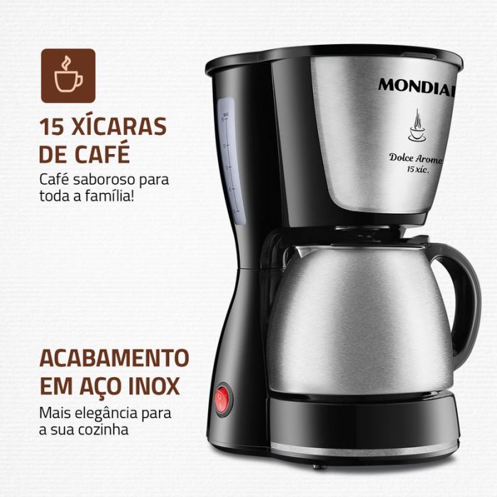 Cafeteira Elétrica Mondial Dolce Arome C-34JI-15X - Image 2