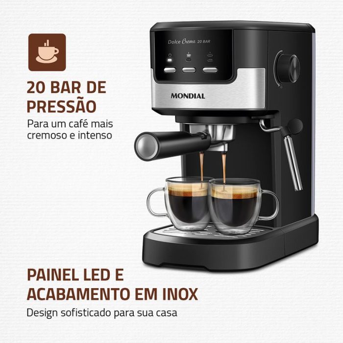 Cafeteira Espresso Dolce Crema 20 Bar Mondial C-20-EC - Image 2