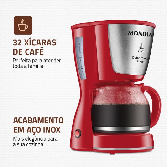 Cafeteira Elétrica Mondial Dolce Arome Inox C-32-32X-R - Image 2