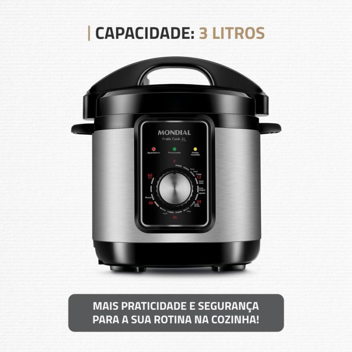 Panela de Pressão Elétrica Pratic Cook 3 L Premium I PE-47-3L-I - Image 2