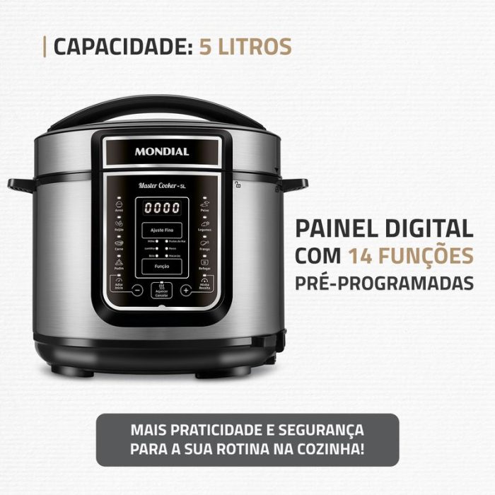 Panela de Pressão Elétrica Mondial Digital Master Cooker PE-38 - Image 2