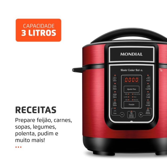 Panela de Pressão Elétrica Mondial Digital Master Cooker PE-41 - Image 2