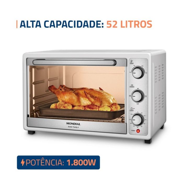 Forno Elétrico 52L Grand Family II Mondial Branco/Inox - FR-52-W - Image 2