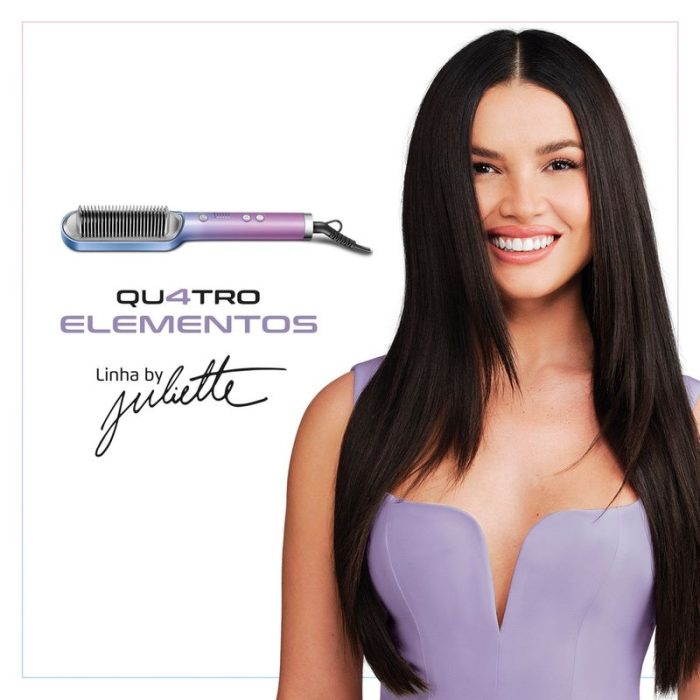 Escova Alisadora Qu4tro Elementos By Juliette Mondial EA-JU-03 - Image 2