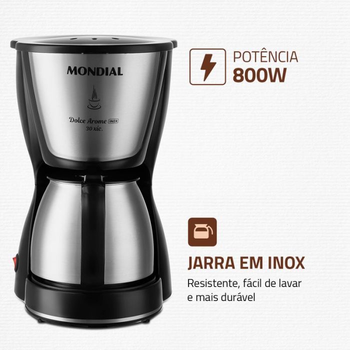 Cafeteira Elétrica Mondial Dolce Arome C-37JI-30X - Image 3