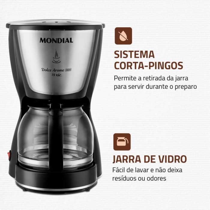 Cafeteira Elétrica Mondial Dolce Arome 18 C-30-18X - Image 3