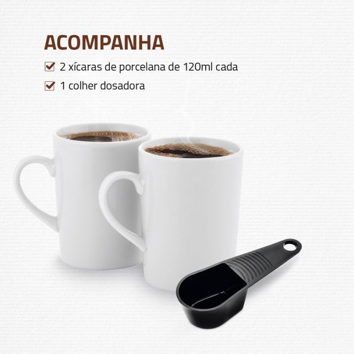 Cafeteira Mondial 2 xícaras Smart Coffee C-42-2X-BI - Image 3