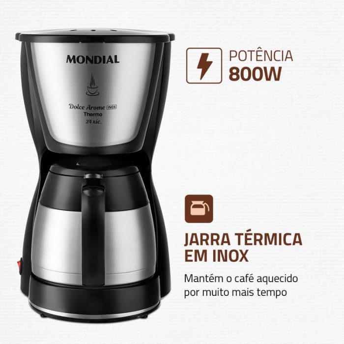 Cafeteira Elétrica Mondial Dolce Arome C-33JT-24X - Image 3