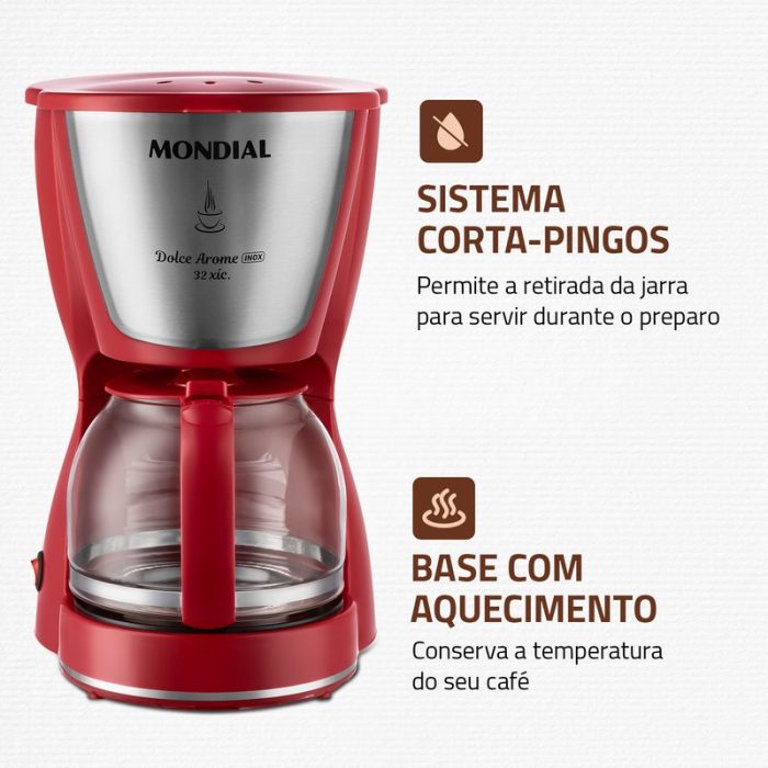 Cafeteira Elétrica Mondial Dolce Arome Inox C-32-32X-R - Image 3