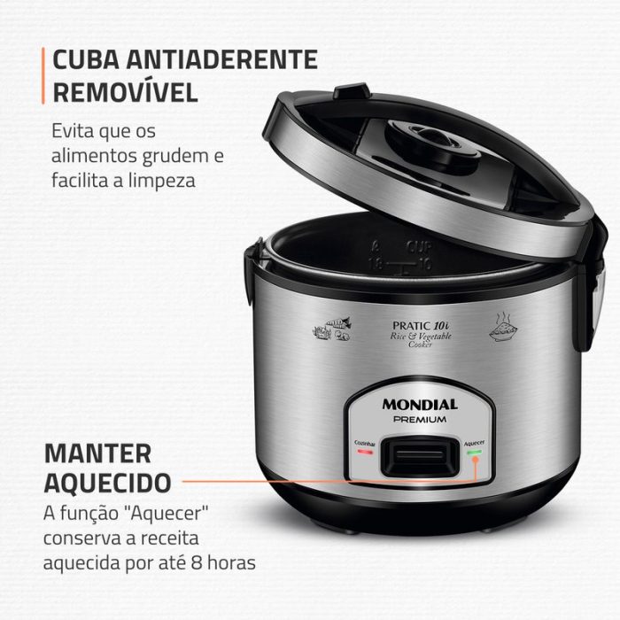Panela Elétrica Mondial Pratic 10I PE-42-10X - Image 3