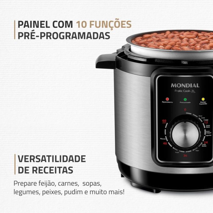 Panela de Pressão Elétrica Pratic Cook 3 L Premium I PE-47-3L-I - Image 3