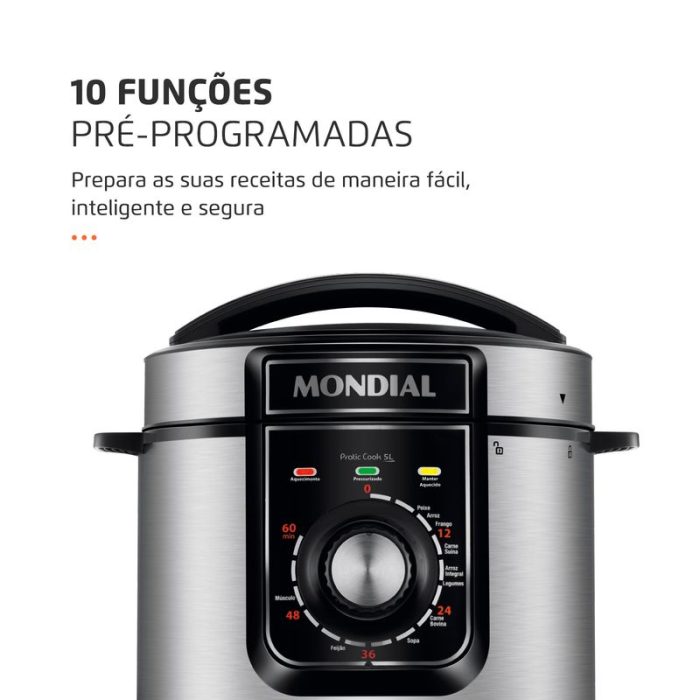 Panela de Pressão Elétrica Pratic Cook 5 L Premium I PE-48-5L-I - Image 3
