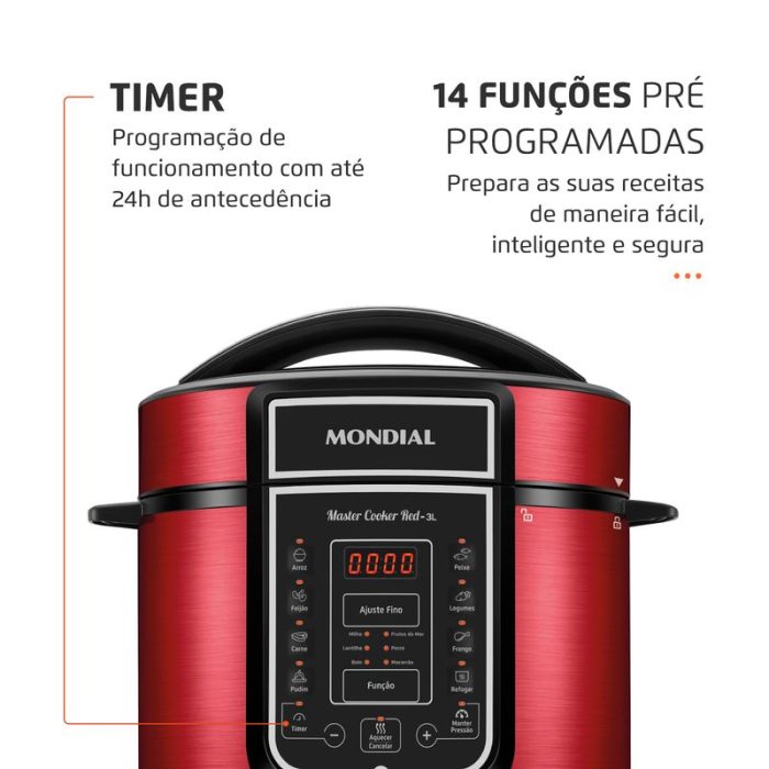 Panela de Pressão Elétrica Mondial Digital Master Cooker PE-41 - Image 3