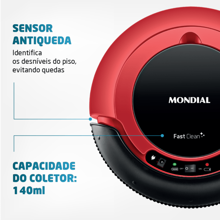 Robô Aspirador de Pó Fast Clean Mondial RB-01 - Image 3