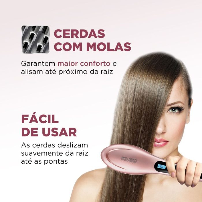 Escova Alisadora Mondial Golden Rose EA-02 - Image 3