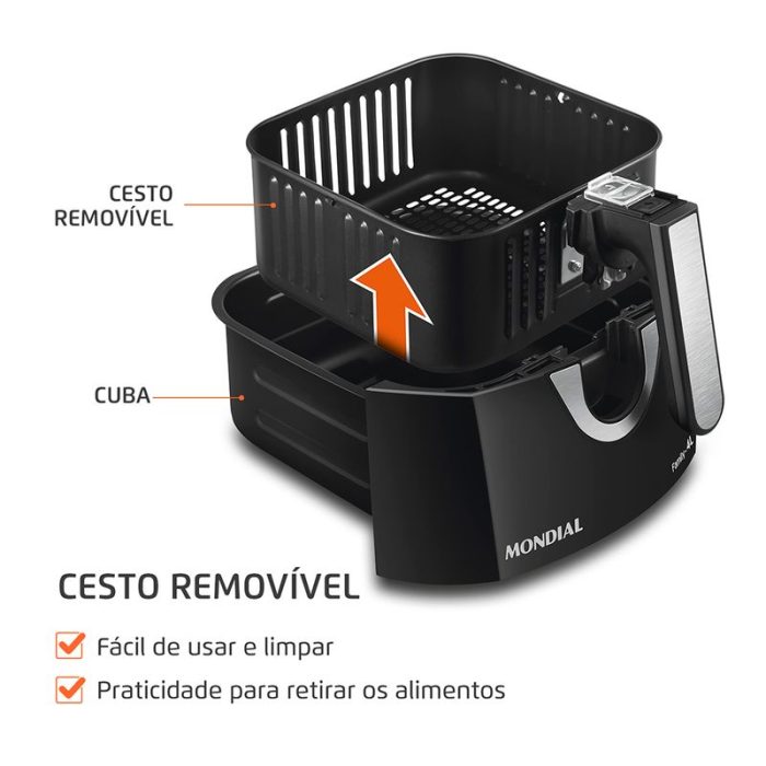 Fritadeira Sem Óleo Air Fryer 4 Litros AFN-40-BI Mondial - Image 4