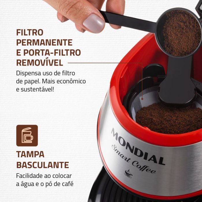 Cafeteira Mondial 2 xícaras Smart Coffee C-42-2X-RI - Image 4