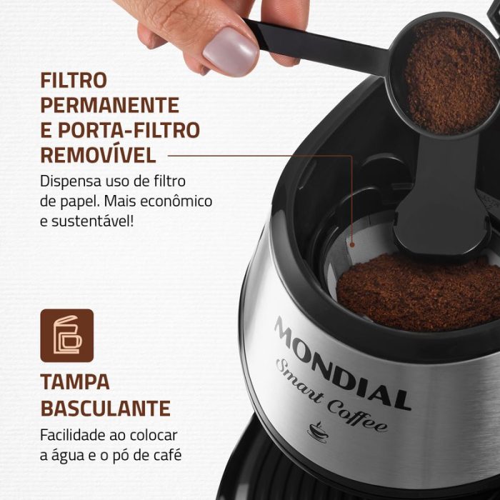 Cafeteira Mondial 2 xícaras Smart Coffee C-42-2X-BI - Image 4