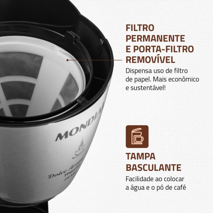 Cafeteira Elétrica Mondial Dolce Arome C-33JT-24X - Image 4