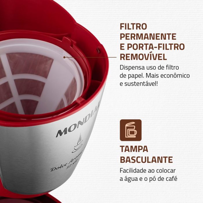 Cafeteira Elétrica Mondial Dolce Arome Inox C-32-32X-R - Image 4