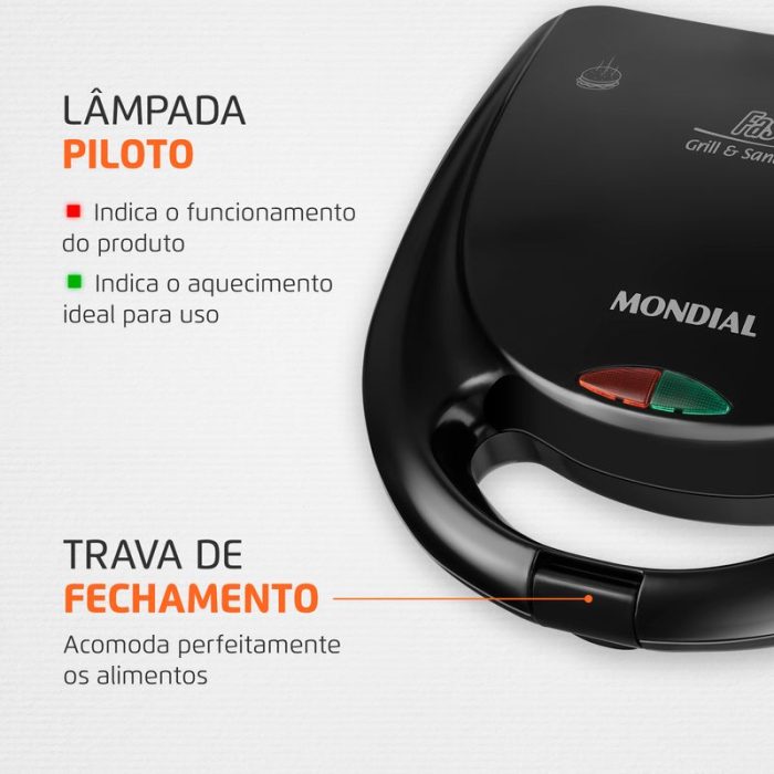 Sanduicheira Mondial Fast Grill e Sandwich S-12 - Image 4