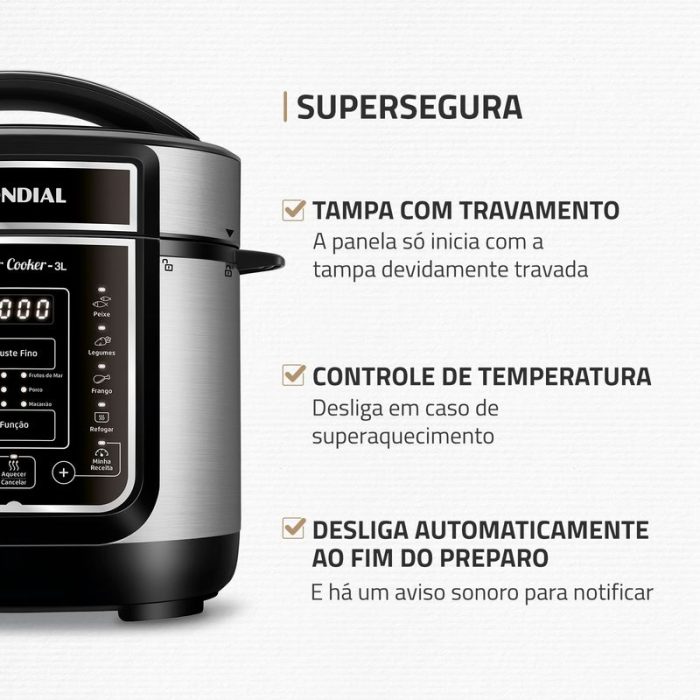 Panela de Pressão Elétrica Mondial Digital Master Cooker PE-40 - Image 4