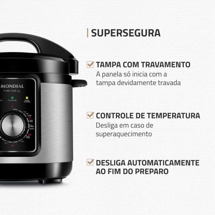 Panela de Pressão Elétrica Pratic Cook 3 L Premium I PE-47-3L-I - Image 4