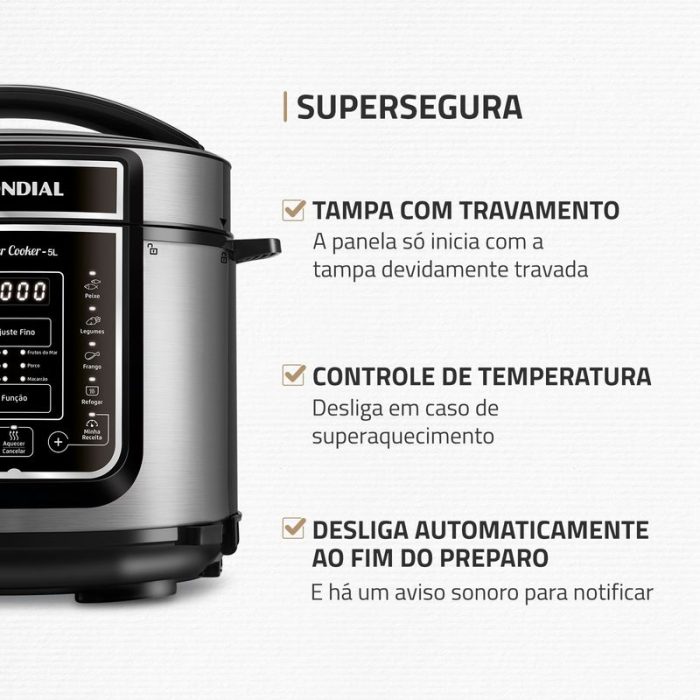 Panela de Pressão Elétrica Mondial Digital Master Cooker PE-38 - Image 4