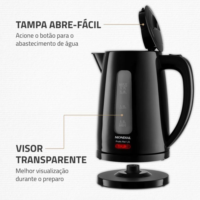Chaleira Elétrica Pratic Hot 1,7L Mondial- CE-17 - Image 4