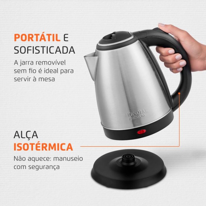 Chaleira Elétrica Mondial Pratic Inox CE-06 - Image 4