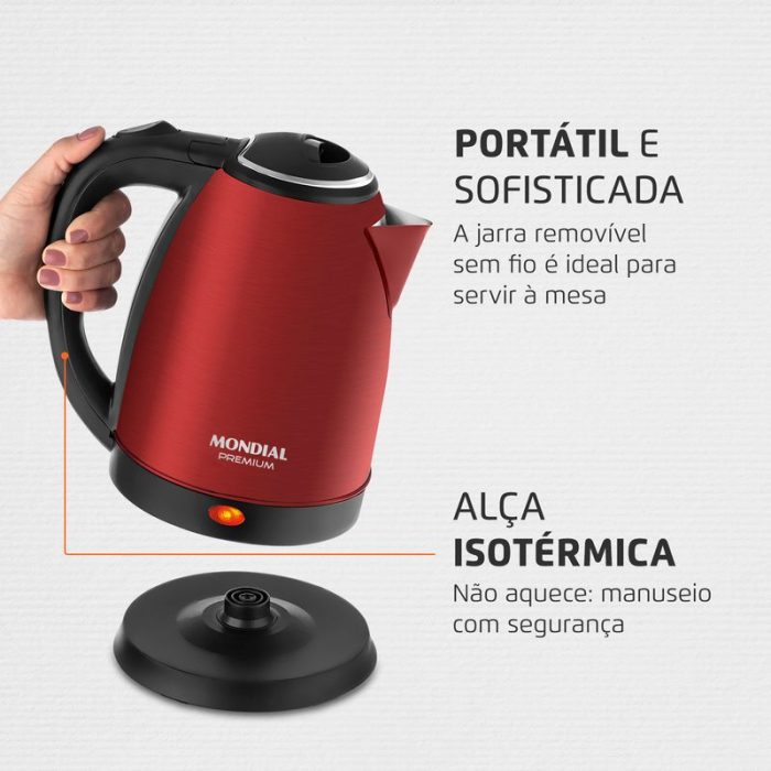 Chaleira Elétrica Mondial Pratic Inox CE-06-R - Image 4