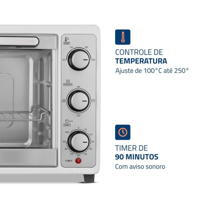Forno Elétrico 52L Grand Family II Mondial Branco/Inox - FR-52-W - Image 4
