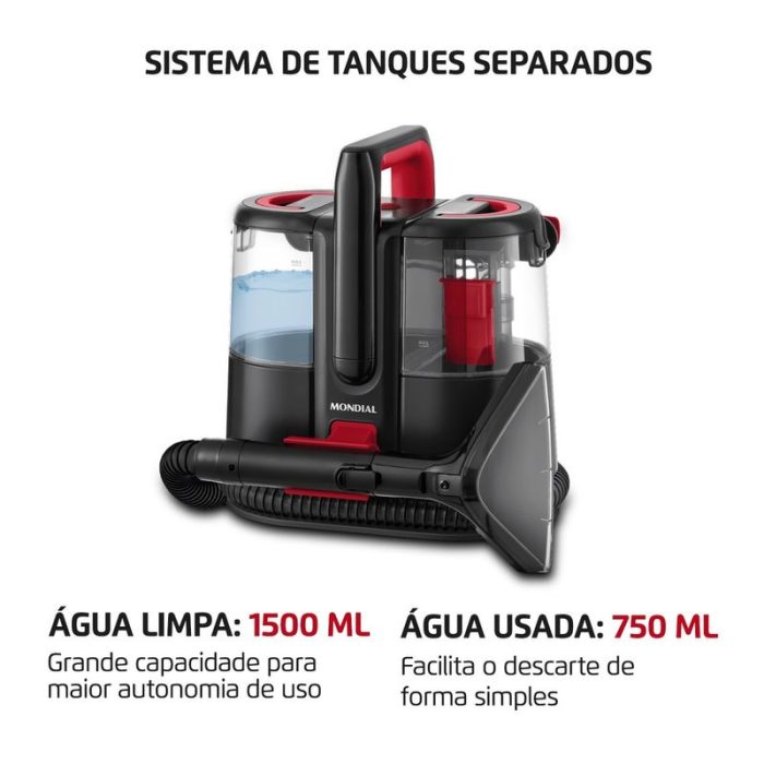 Extratora e Higienizadora Portátil Deep Cleaner I Mondial 1650W - EXP-01-R - Image 4