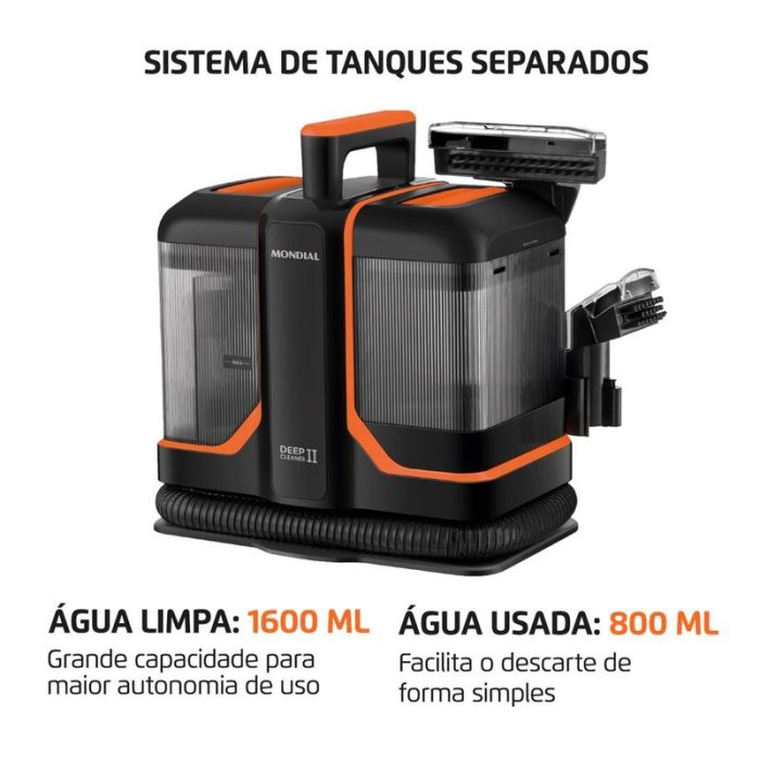 Extratora e Higienizadora Portátil Deep Cleaner II Mondial 1800W - EXP-02-O - Image 4