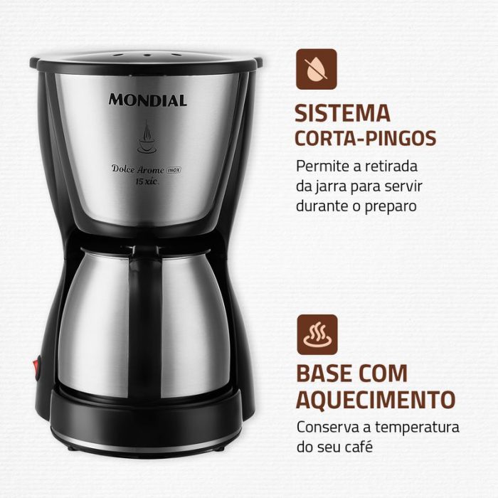Cafeteira Elétrica Mondial Dolce Arome C-34JI-15X - Image 5