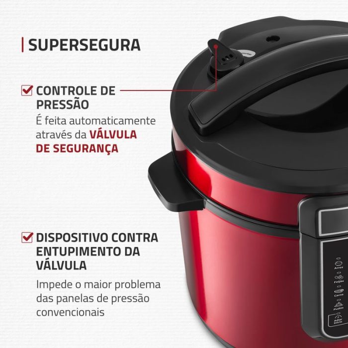 Panela de Pressão Elétrica Mondial Master Cooker Red PE-39 - Image 5