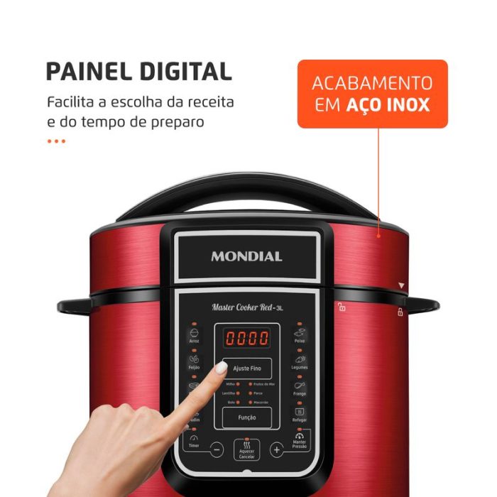 Panela de Pressão Elétrica Mondial Digital Master Cooker PE-41 - Image 5