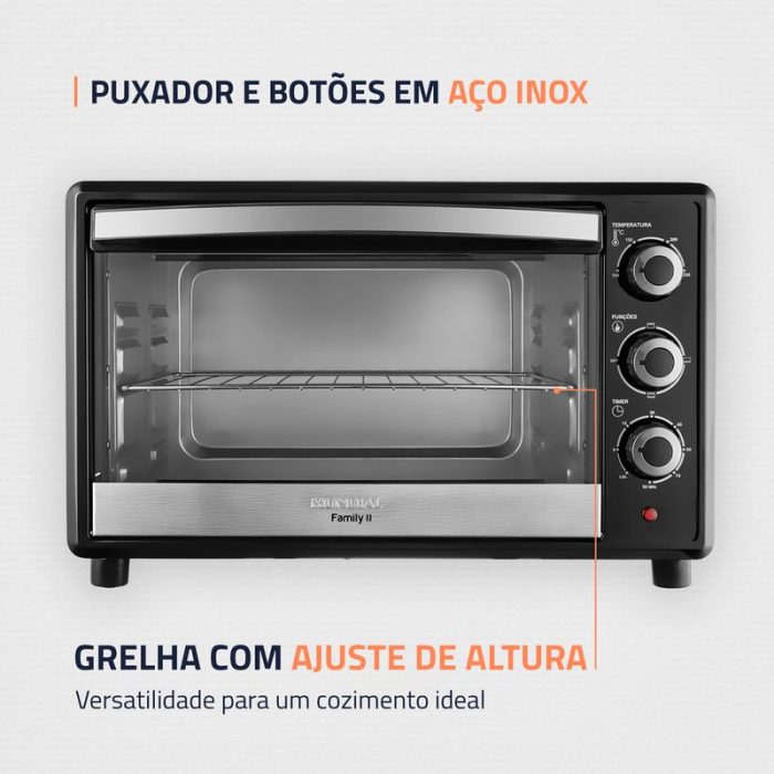 Forno Elétrico 42L Family II Mondial Preto/Inox FR-42 - Image 5