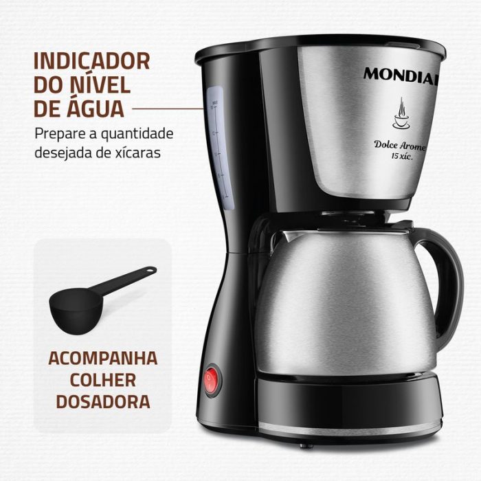 Cafeteira Elétrica Mondial Dolce Arome C-34JI-15X - Image 6