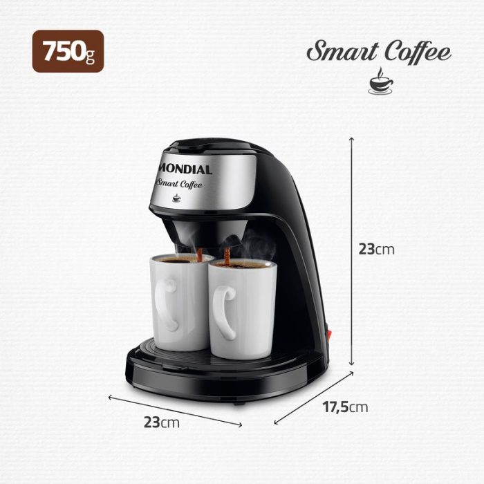 Cafeteira Mondial 2 xícaras Smart Coffee C-42-2X-BI - Image 6