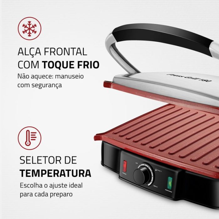 Press Grill Mondial Red Ceramic PG-02 - Image 6