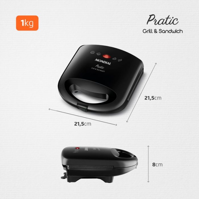 Sanduicheira Pratic Grill Mondial SN-01 - Image 6