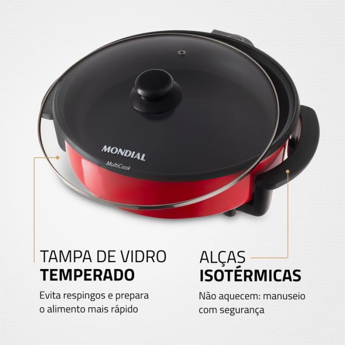 Panela Elétrica Mondial Multicook Red PE-28 - Image 6