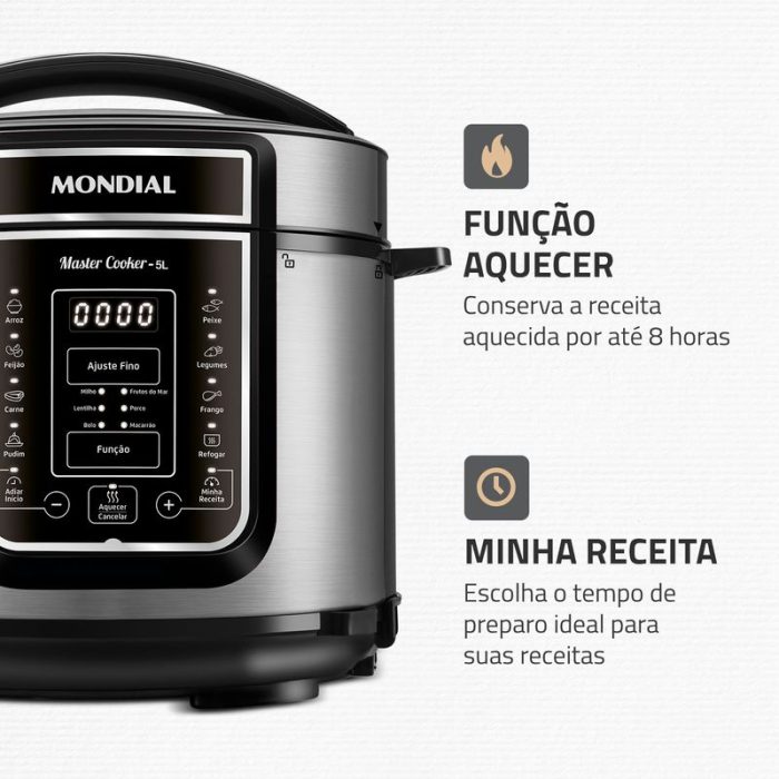 Panela de Pressão Elétrica Mondial Digital Master Cooker PE-38 - Image 6