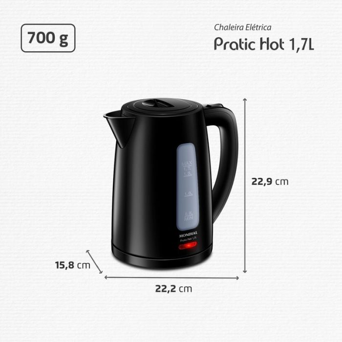 Chaleira Elétrica Pratic Hot 1,7L Mondial- CE-17 - Image 6