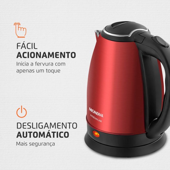 Chaleira Elétrica Mondial Pratic Inox CE-06-R - Image 6
