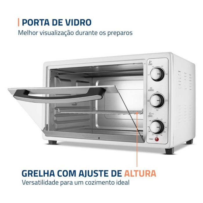Forno Elétrico 52L Grand Family II Mondial Branco/Inox - FR-52-W - Image 6