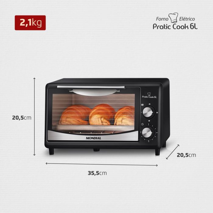 Forno Elétrico Mondial Pratic Cook 6L FR-09 - Image 6