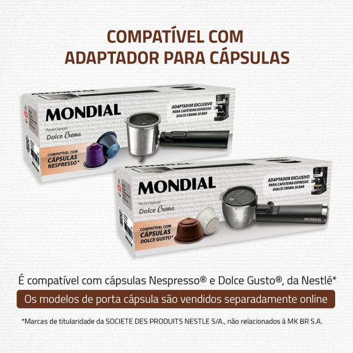 Cafeteira Espresso Dolce Crema 20 Bar Mondial C-20-EC - Image 7