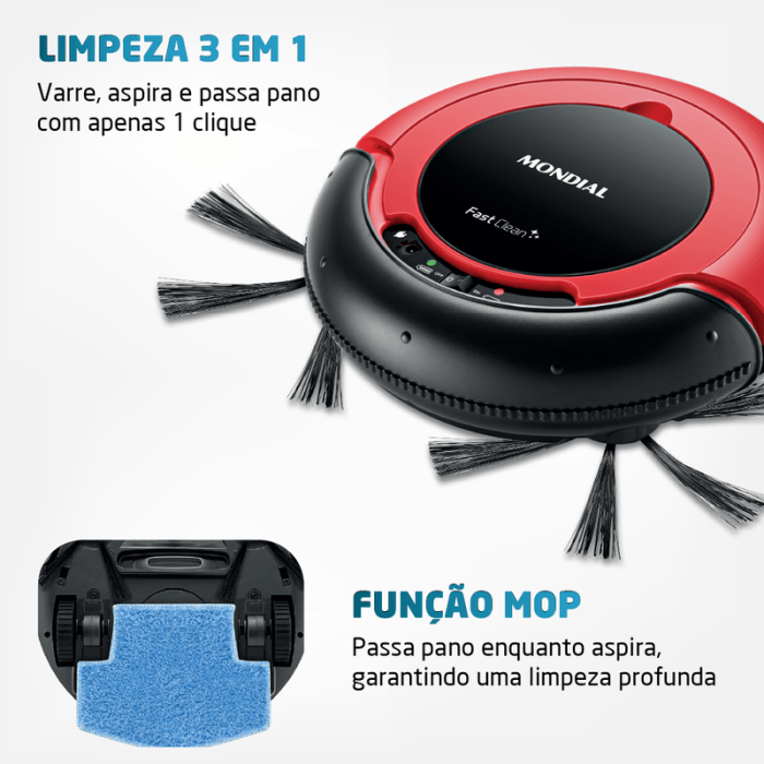 Robô Aspirador de Pó Fast Clean Mondial RB-01 - Image 7